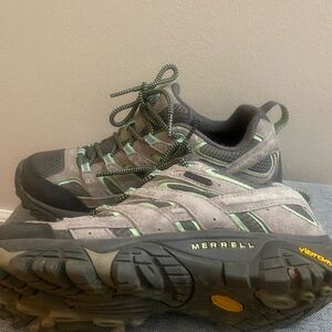 Merrell Gray and Lime Trail Shoes